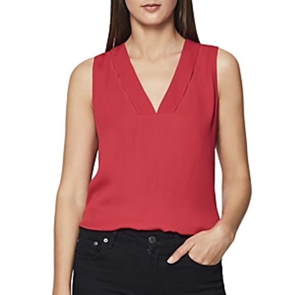 Reiss Juno Cutout Detail Tank Top Blouse Red - Picture 1 of 9